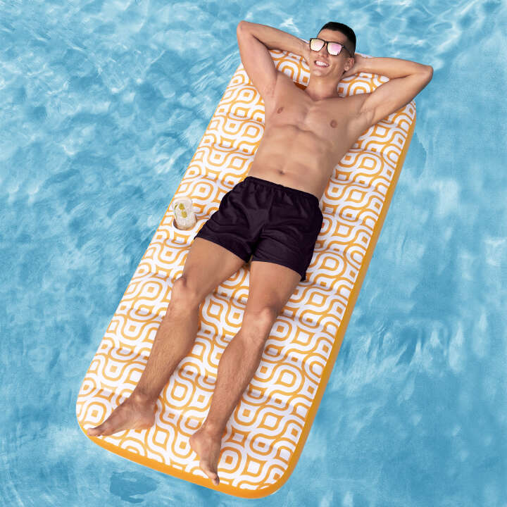 Bestway Pool Luftmatratze mit Kopfteil und Getränkehalter